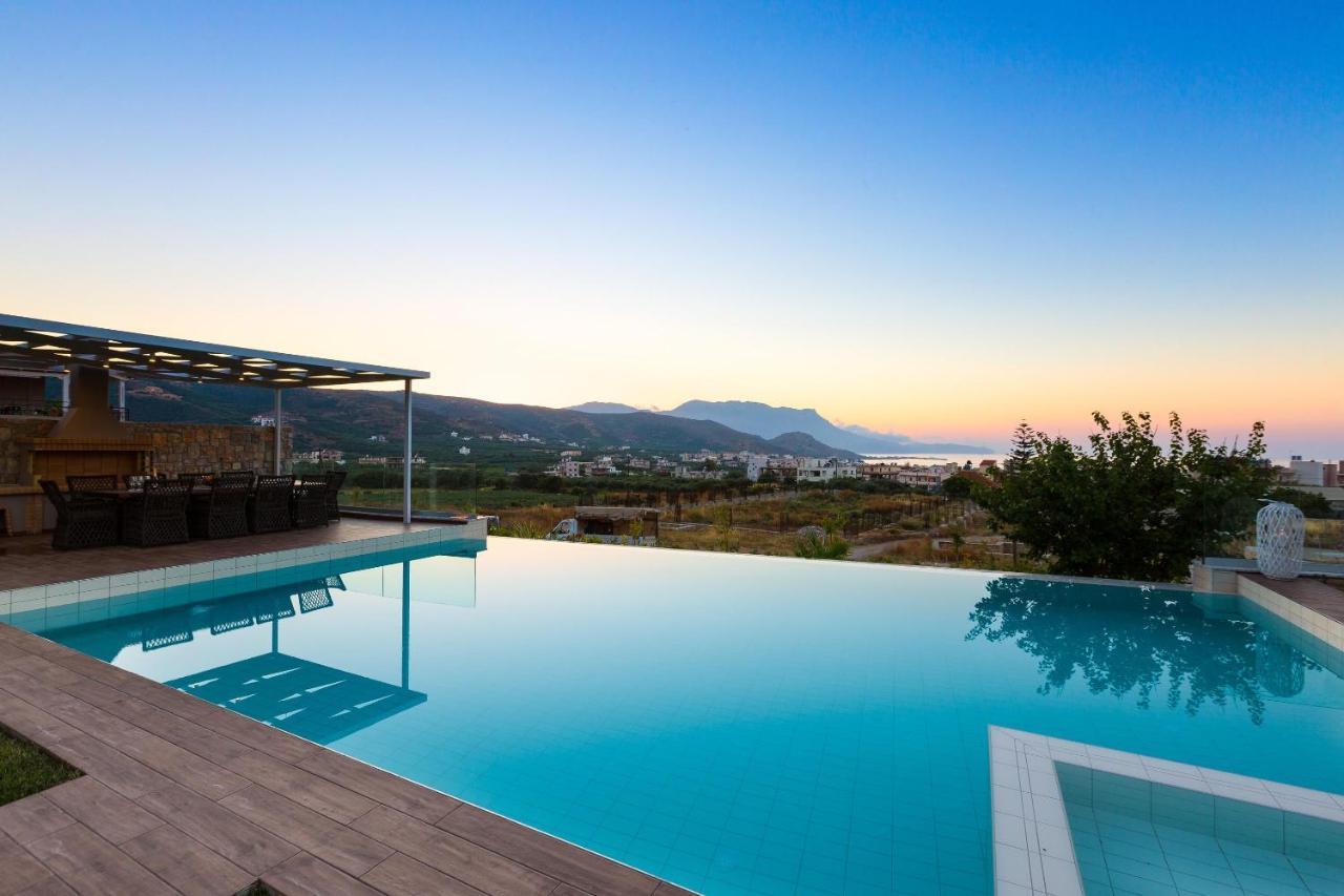 Villa Anemeli - Luxury Pool Villa With Gorgeous Seaview Kissamos Bagian luar foto